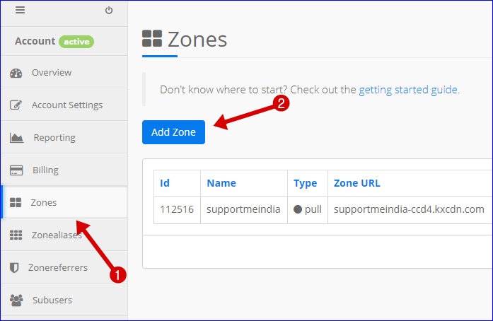 Create a Pull Zone - KeyCDN