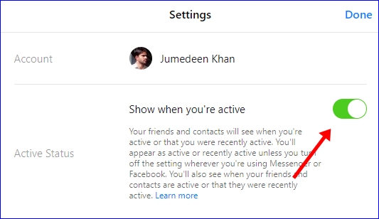 Facebook Turn Off Active Status Messenger