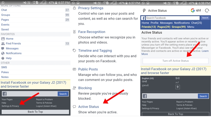 Facebook Turn Off Active Status Mobile