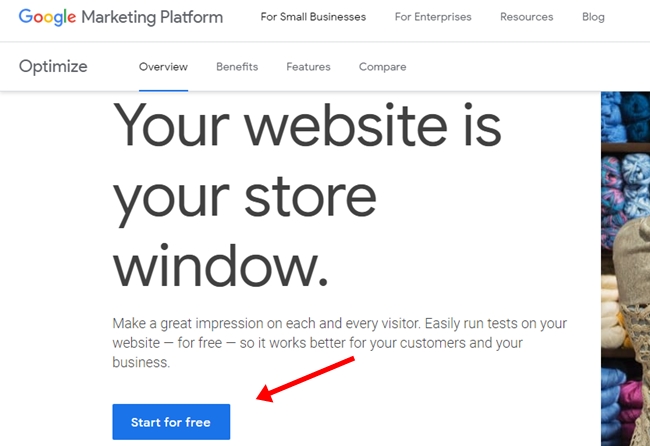 Get start google optimize