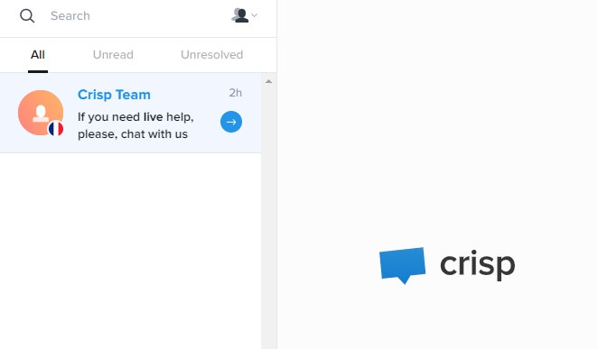 Crisp Live Chat Dashboard