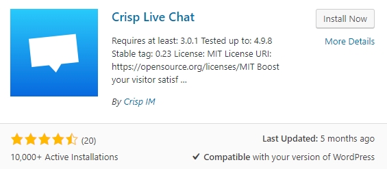 Crisp Live Chat Plugin