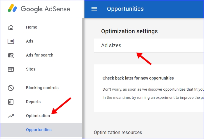 Google Adsense Optimization Settings