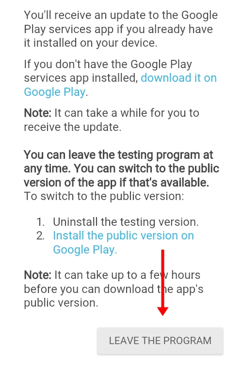 Leave WhatsApp Beta Program