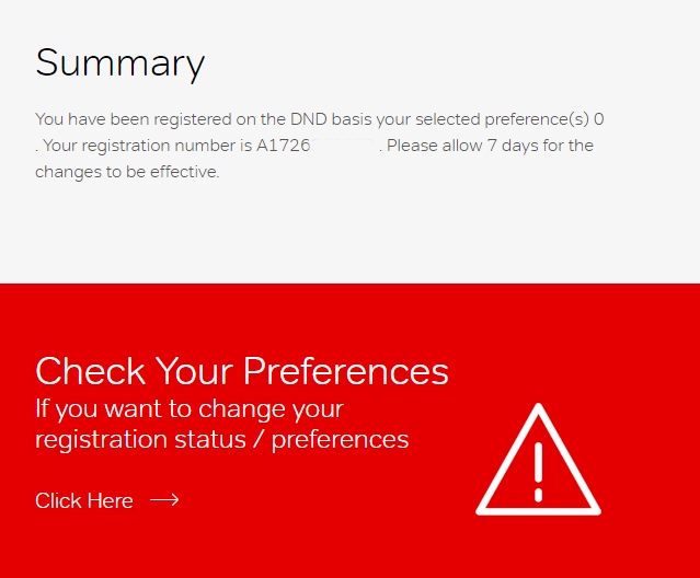 Airtel dnd service activation summary