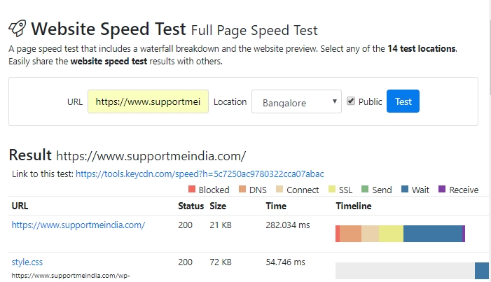 KeyCDN Speed Test Tools