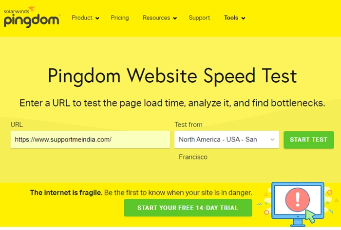 Pingdom - Website Speed Test Tools