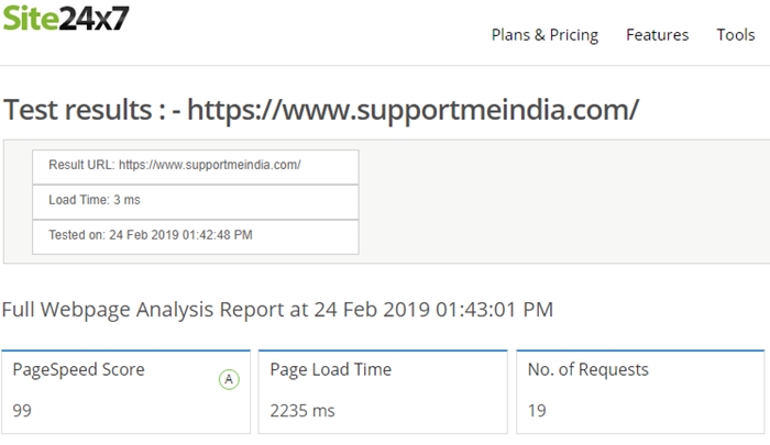 Site24x7 - Website Speed Test Tools