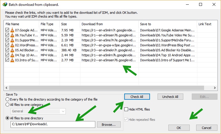 Batch download from clipboard