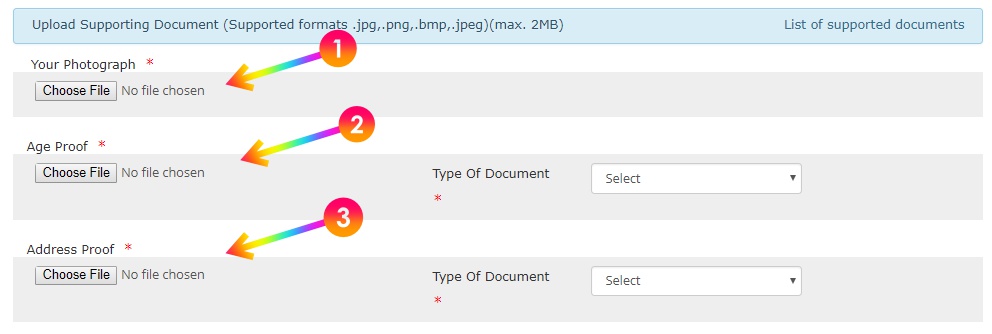 Upload Supporting Documents