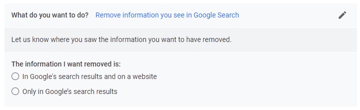 Delete Personal Details from Google Search