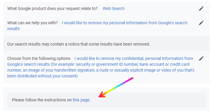 Delete Personal Details from Google