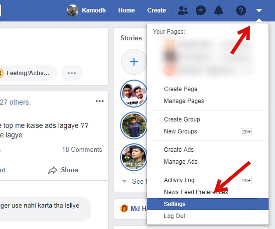 Facebook settings