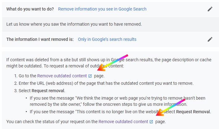 Remove Personal Details from Google