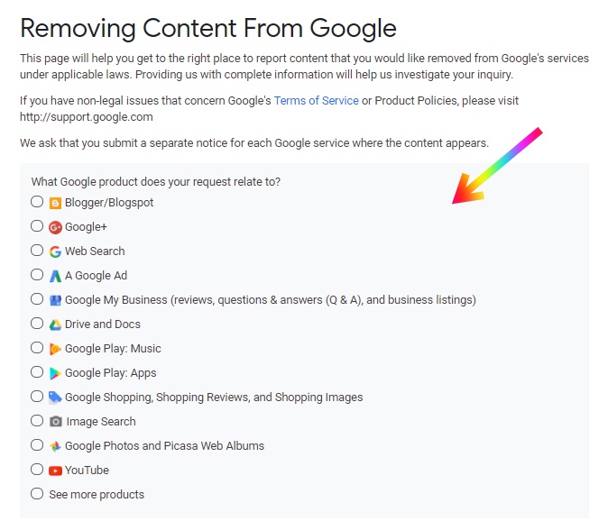Removing Content from Google