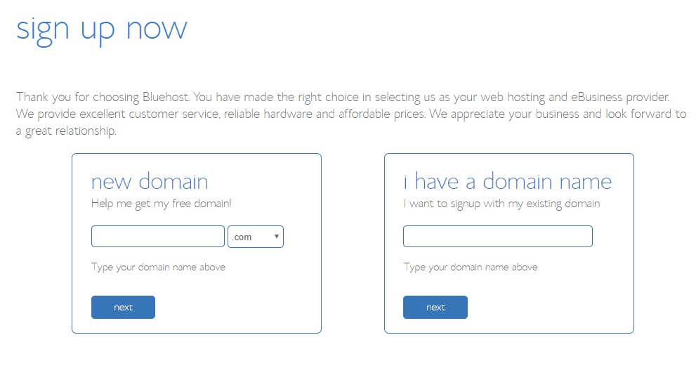 Choose domain name