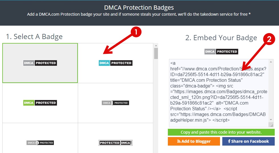 DMCA Badge Code