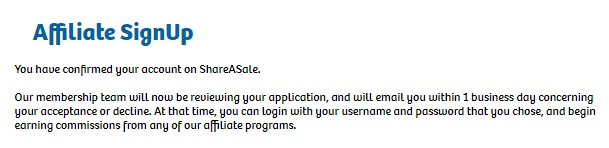 Shareasale signup part 8