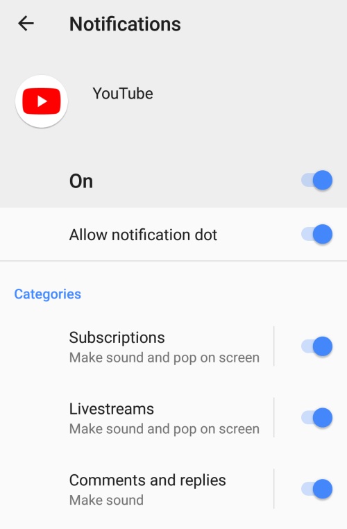 Control app notifications