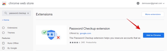 Password checkup extension