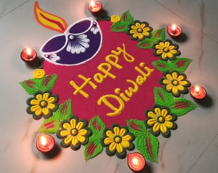 Best easy rangoli design for diwali