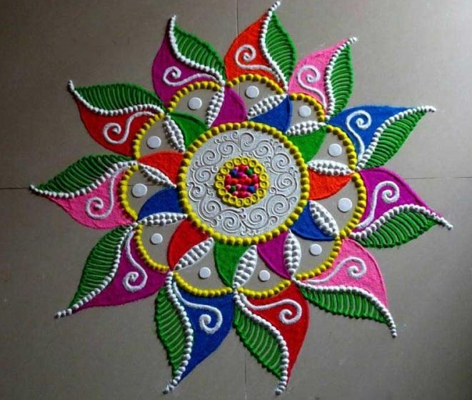 Colorful rangoli design for diwali