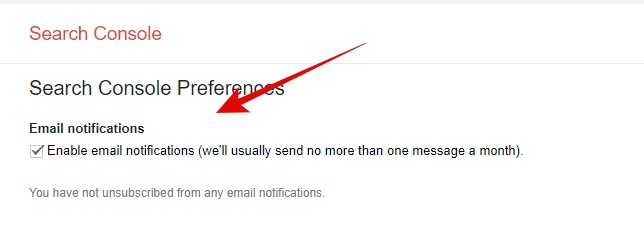 Enable email alert in google webmaster tool