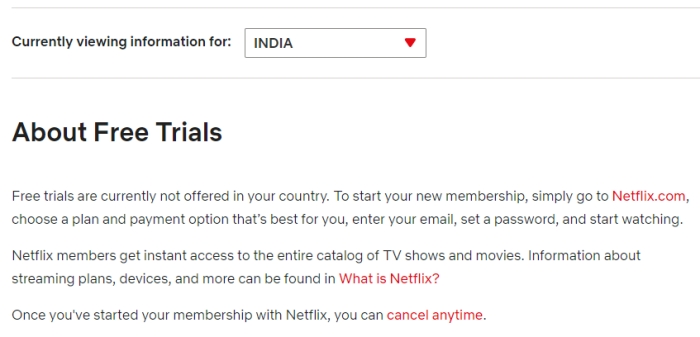 Netflix free trial