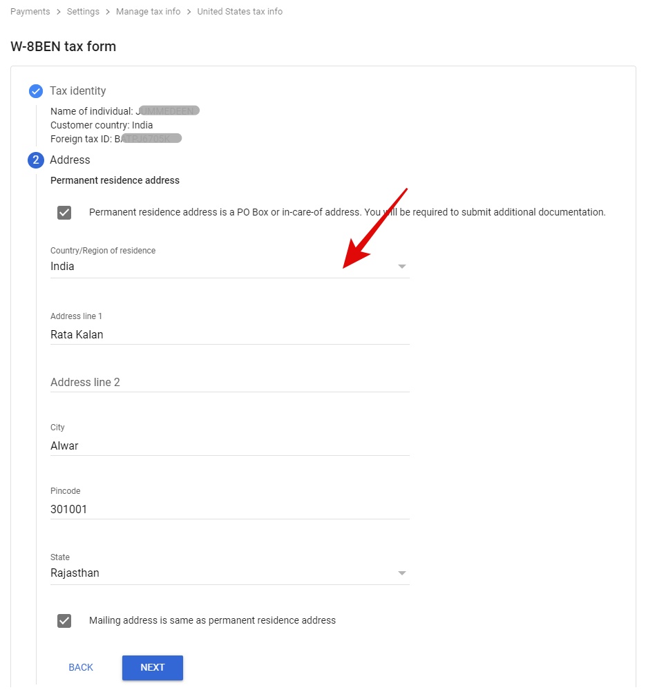 How to Submit TAX information in Google AdSense in Hindi