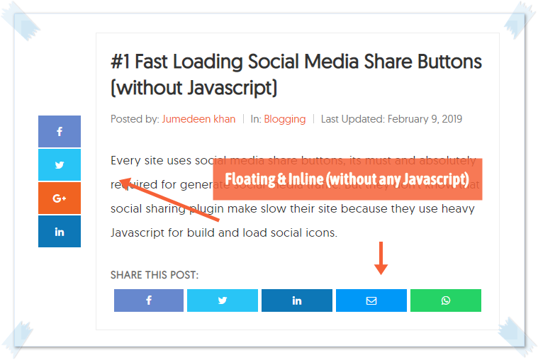 Social Media Share Buttons without Javascript
