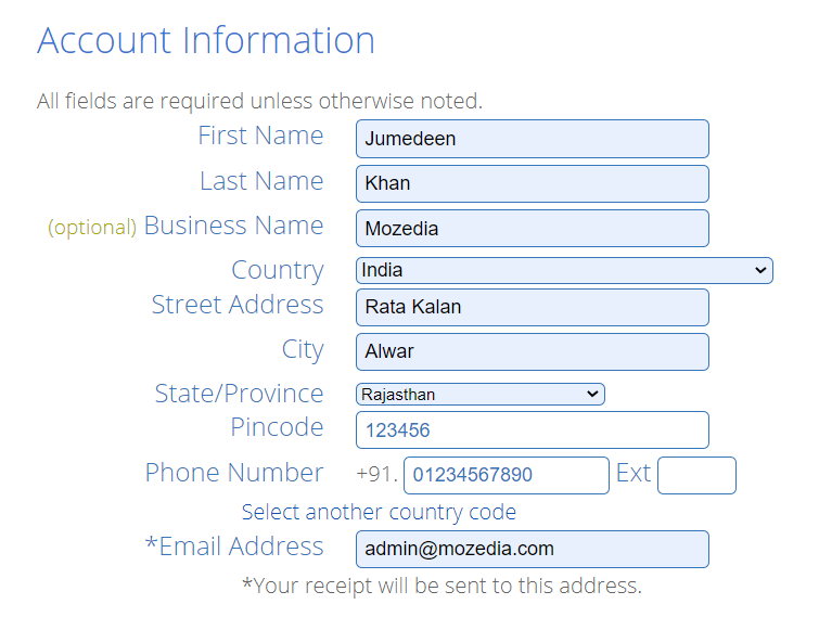 Account Information