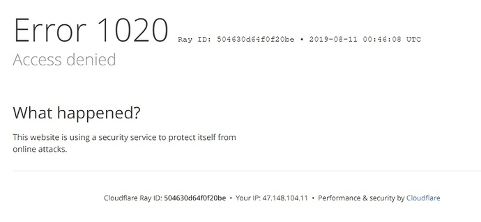 Cloudflare Error 1020