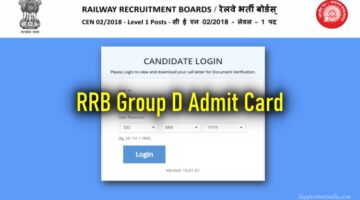 RRB Group D Admit Card