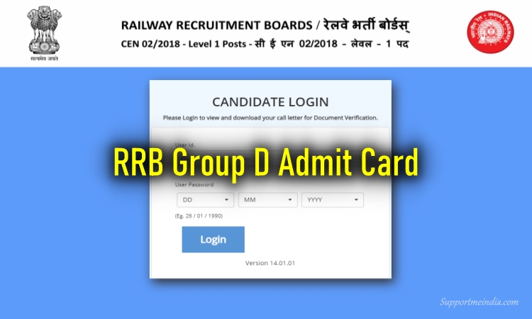 RRB Group D Admit Card