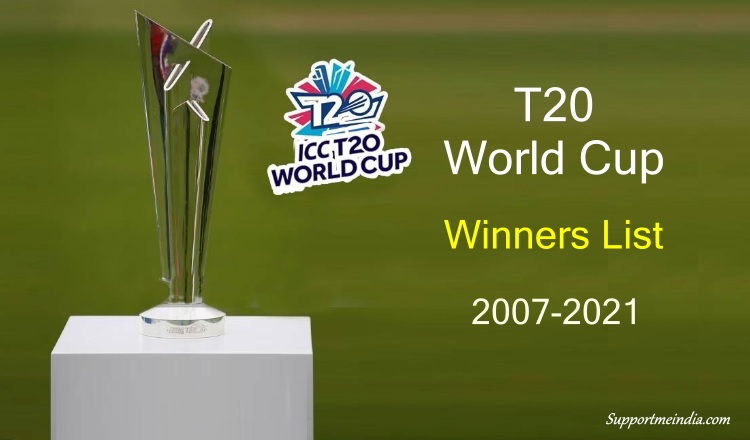 T20 World Cup Winners List