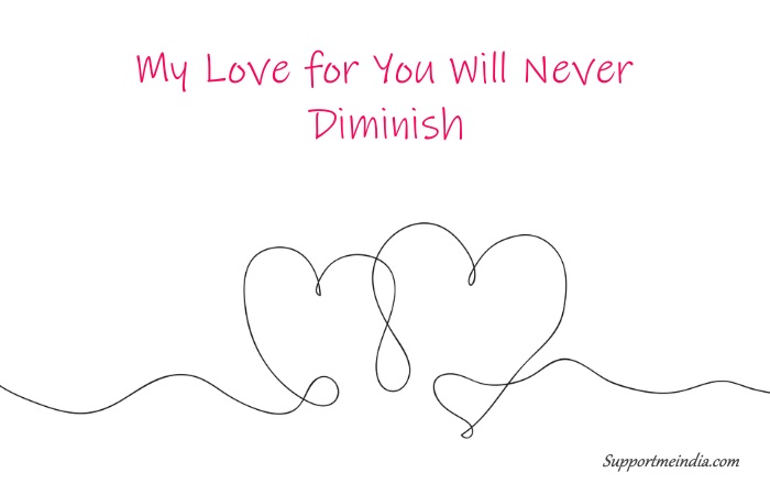 My love for you will never diminish. Happy Valentine Day!
