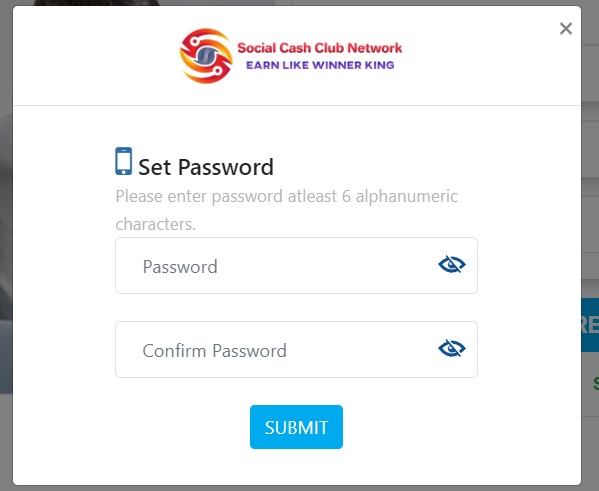 Set password for social ash club