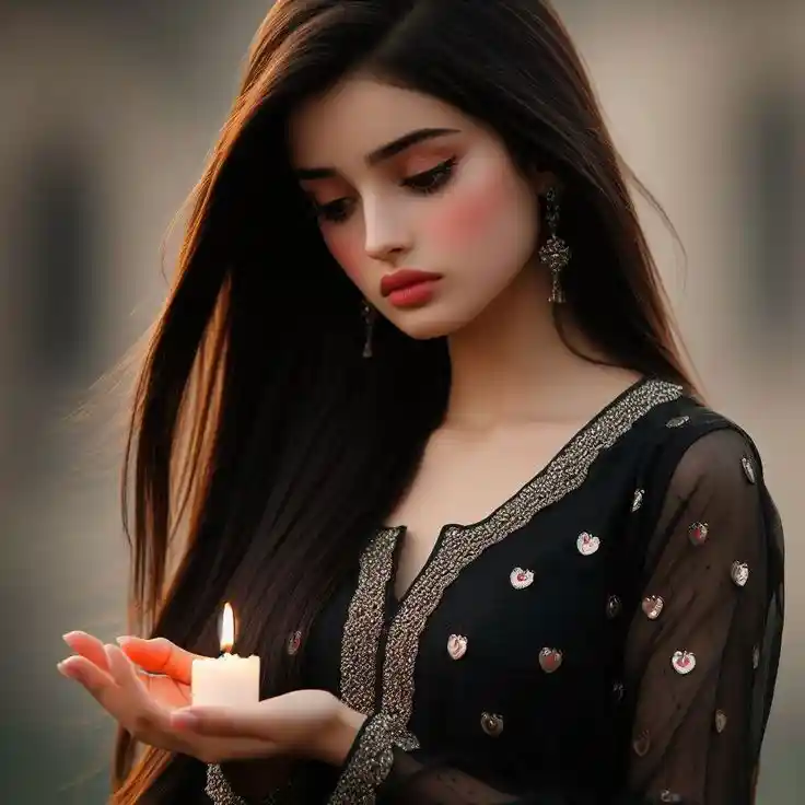 Sad Girl with Candle
