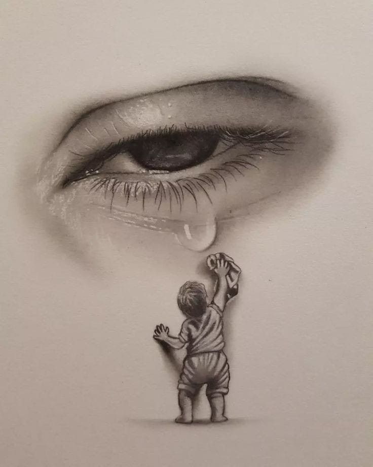 sad kid dp with mom